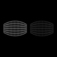 rechthoek in projectie rooster geruit reeks icoon wit kleur vector illustratie beeld solide vullen schets contour lijn dun vlak stijl