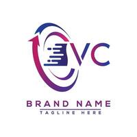 vc brief logo ontwerp. vector logo ontwerp voor bedrijf.