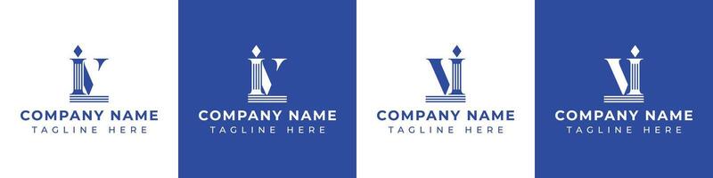 brieven iv en vi pijler logo, geschikt voor bedrijf met iv en vi verwant naar pijler vector
