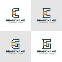 elegant brieven cg en gc monogram logo, geschikt voor bedrijf met cg of gc initialen vector