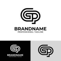 modern initialen gp logo, geschikt voor bedrijf met gp of pag initialen vector