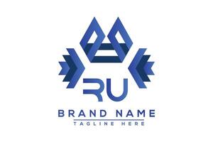 brief ru blauw logo ontwerp. vector logo ontwerp voor bedrijf.