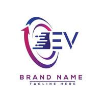 ev brief logo ontwerp. vector logo ontwerp voor bedrijf.