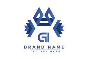 blauw gi brief logo ontwerp. vector logo ontwerp voor bedrijf.