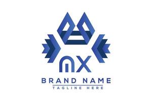 brief mx blauw logo ontwerp. vector logo ontwerp voor bedrijf.