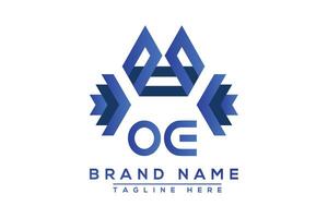 brief oe blauw logo ontwerp. vector logo ontwerp voor bedrijf.