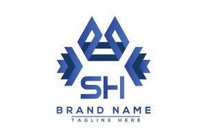 brief sh blauw logo ontwerp. vector logo ontwerp voor bedrijf.