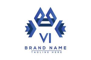 brief vi blauw logo ontwerp. vector logo ontwerp voor bedrijf.