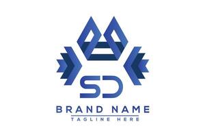 brief sd blauw logo ontwerp. vector logo ontwerp voor bedrijf.