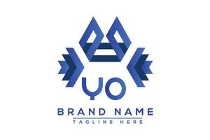 brief yo blauw logo ontwerp. vector logo ontwerp voor bedrijf.