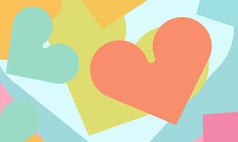 papier elementen in vorm van hart vliegend Aan kleurrijk achtergrond., gelukkig Valentijnsdag dag kaart harten, verjaardag groet kaart vector ontwerp.