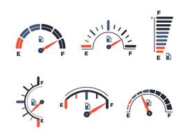 peilen brandstof. brandstof indicatoren gas- meter. olie niveau tank bar meter. vector illustratie