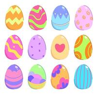 vector kleur icoon reeks met veel verschillend Pasen eieren