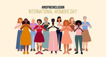 Internationale Dames s dag spandoek. inspireren inclusie vector