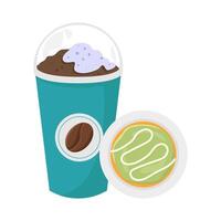 kop drinken met donuts illustratie vector