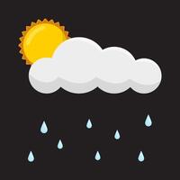 regen met zon illustratie vector