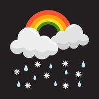 regenboog met regen illustratie vector