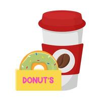 kop drinken met donuts illustratie vector