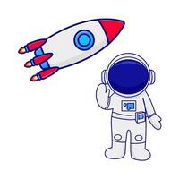 raket met astronaut illustratie vector