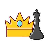 kroon met koningin schaak illustratie vector