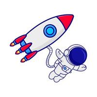 raket met astronaut illustratie vector