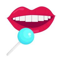 lolly in mond Dames illustratie vector