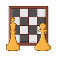 koning, pion schaak met bord schaak illustratie vector
