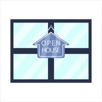 Open huis hangende met in deur illustratie vector