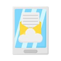 e-mail met wolk in mobiel telefoon illustratie vector