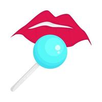 lippen Dames met lolly illustratie vector