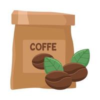 koffie zak met koffie bonen illustratie vector
