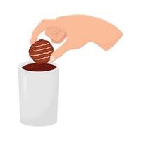 illustratie van heet chocola en koekjes vector