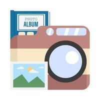 camera foto, afbeelding met album boek afbeelding illustratie vector