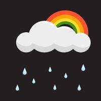 regenboog met regen illustratie vector