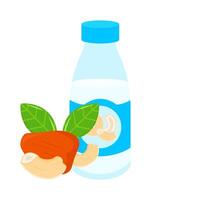 cachou drankje, cachou fruit met cachou noot illustratie vector