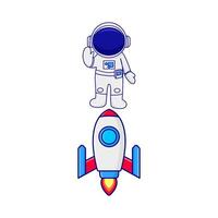 raket met astronaut illustratie vector