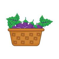 aubergine in mand illustratie vector