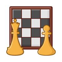 koningin schaken, pion schaak met bord schaak illustratie vector