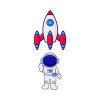 raket met astronaut illustratie vector