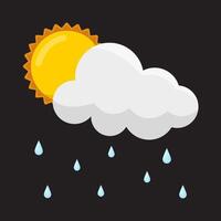 regen met zon illustratie vector