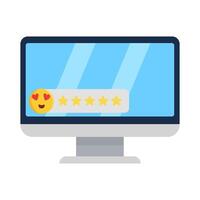 recensie ster met emoji in computer illustratie vector