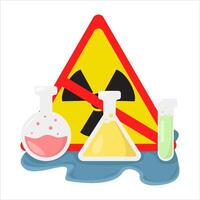 straling in Nee teken bord, water straling met toverdrank illustratie vector