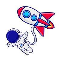 raket met astronaut illustratie vector