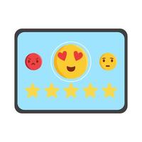 recensie ster met emoji in tab illustratie vector