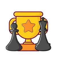 pion schaken, bisschop schaak met trofee illustratie vector