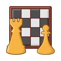 roek schaken, pion schaak met bord schaak illustratie vector