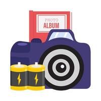 camera foto, album boe met accu illustratie vector