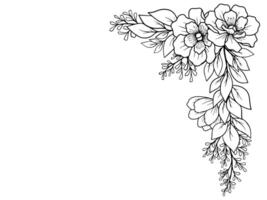 bloemen en bladeren grens illustratie vector