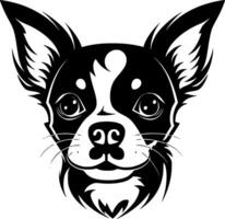 chihuahua - zwart en wit geïsoleerd icoon - vector illustratie