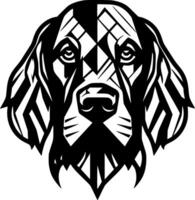 hond - zwart en wit geïsoleerd icoon - vector illustratie